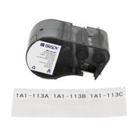 m5-134-427 Brady B-427 on Black on White, Transparent Label, 44.45 mm Width, 44.45mm Label Width
