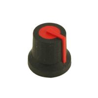 302-675 RS PRO 16.2mm Black Potentiometer Knob for 6mm Shaft D Shaped