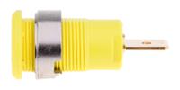 233060-24 Staubli Yellow Female Banana Socket, 4 mm Connector, Tab Termination, 32A, 1000V, Gold Plating