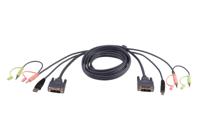 2l-7d02u Aten Male 3.5mm Stereo Jack, DVI-D, USB A to Male 3.5mm Stereo Jack, DVI-D, USB B KVM Cable