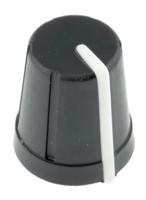 467-6106 RS PRO 13mm Black Potentiometer Knob for 6mm Shaft D Shaped