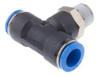 qst-38-12 Festo QS Series Tee Threaded Adaptor, Push In 12 mm to Push In 12 mm, Threaded-to-Tube Connection Style, 153114