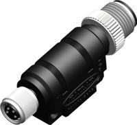 208-0544 RS PRO 4 Pole M12 Plug to 4 Pole M8 Socket Adapter