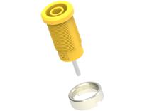 3267-i-j Electro PJP Yellow Female Banana Socket, 4 mm Connector, Pin Termination, 36A, 1kV, Nickel Plating