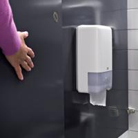 557500 Tork White Plastic Toilet Roll Dispenser, 140mm x 344mm x 184mm