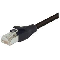 trd695dsz-blk-5 L-ComTRD, 5ft Cat6, Black RJ45 to Male RJ45 Male, Copper Braid Shielded, Terminated PVC Sheath