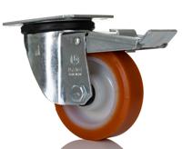 20029-fr LAG Braked Swivel Castor Wheel, 200kg Capacity, 100mm Wheel