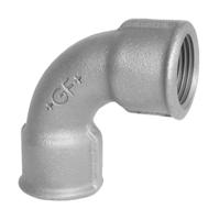 770012208 Georg Fischer Galvanised Malleable Iron Fitting, 90° Short Elbow, Female BSPP 1-1/2in to Female BSPP 1-1/2in