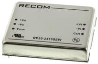 rp30-2415sew Recom RP30-EW DC-DC Converter, 15V dc/ 2A Output, 10 → 40 V dc Input, 30W, Through Hole, +85°C Max Temp -40°C