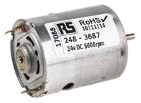 rs360 Mellor Electric Brushed DC Motor, 24 V dc, 2.3 Ncm, 5600 rpm