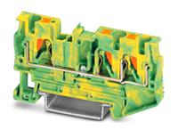3211780 Phoenix Contact 3-Way PT 4-TWIN-PE Earth Terminal Block, 0.2 → 6mm², 24 → 10 AWG Wire, Push In, Polyamide