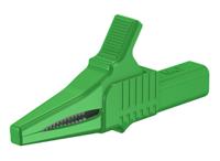669755-25 Staubli Crocodile Clip 4 mm Connection, Brass Contact, 32A, Green