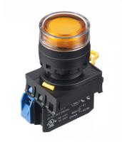 yw1l-af2e10q4a Idec YW Series Illuminated Push Button Complete Unit, Panel Mount, 22mm Cutout, SPST, IP65