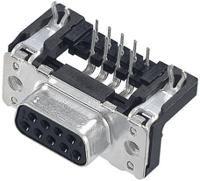 09664526612 HARTING 37 Way Right Angle Through Hole D-sub Connector Socket, 2.76mm Pitch, with 4-40 UNC Threaded Inserts, Boardlocks
