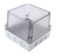 pcm-175150-t-enclosure Fibox Grey Polycarbonate Enclosure, IP66, IP67, Clear Lid, 180 x 180 x 150mm