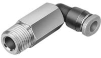 qsmll-18-4 Festo Elbow Threaded Adaptor, R 1/4 Male to Push In 4 mm, Threaded-to-Tube Connection Style, 153340
