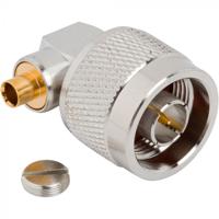172236 Amphenol RF Plug Cable Mount N Connector, Solder Termination, Right Angle Body