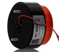 187-9654 RS PRO Amber Flashing Beacon, 10 → 100 V dc, 20 → 72 V ac, Stud Mount, Surface Mount, Xenon Bulb, IP67