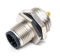 m12a-12pmms-sh8001 Amphenol Industrial Circular Connector, 12 Contacts, Panel, M12 Connector, Plug, Male, IP68, IP69K, M Series