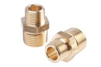 0121-21-17 Legris Brass Pipe Fitting, Straight Threaded Adapter, Male R 1/2in to Male R 3/8in