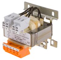 123-5697 RS PRO 25VA DIN Rail Transformer, IEC 61558-2-6, 230 → 400V ac Primary, 2 x 12V ac Secondary
