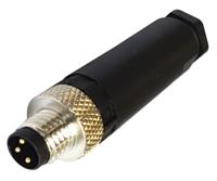 pxppam08fim04ast Bulgin Circular Connector, 4 Contacts, In-Line, M8 Connector, Plug, Male, IP67, Buccaneer M8 Series
