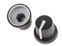 777-7347 RS PRO 16.8mm Black Potentiometer Knob for 6mm Shaft Splined