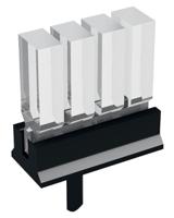 12964124 1296.4124 MENTOR, PCB Mounted 4-Way LED Light Pipe, Clear Rectangle Lens