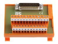 425-106 RS PRO 25-Contact Male Interface Module, D-sub Connector, DIN Rail Mount, 1A