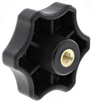 161-228 RS PRO Black Multiple Lobes Clamping Knob, M6, Threaded Through Hole