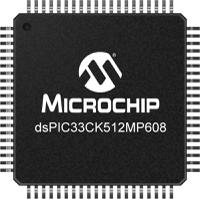 dspic33ck512mp608-ept Microchip dsPIC33CK512MP608-E/PT, 16 bit dsPIC, dsPIC33CK512MP608 Microcontroller, 100 MHz, 512kB FLASH, 80-Pin TQFP