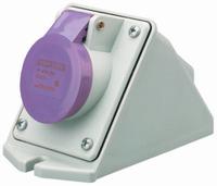 668-5373 Scame IP44 Purple Wall Mount 3P Right Angle Industrial Power Socket, Rated At 16A, 20 → 25 V