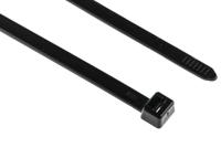 111-12060-t120re-pa66w-bk HellermannTyton Cable Tie, 380mm x 7.6 mm, Black Polyamide 6.6 (PA66), Pk-100