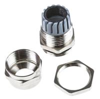 c5011000r SIB SIB-TEC Series Metallic Nickel Plated Brass Cable Gland, PG11 Thread, 6mm min., 11.5mm max., IP68