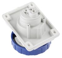4181663 Scame IP66, IP67 Blue Panel Mount 2P + E Heavy Duty Power Connector Socket, Rated At 16A, 230 V