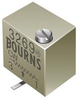 3269w-1-503lf 50kΩ, SMD Trimmer Potentiometer 0.25W Top Adjust Bourns, 3269
