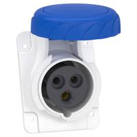 pky16f723 Schneider Electric, PratiKa IP67 Blue Panel Mount 2P + E Right Angle Industrial Power Socket, Rated At 16A, 230 V
