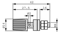 pki-110-black Hirschmann Test & Measurement 35A, Black Binding Post With Brass Contacts and Nickel Plated