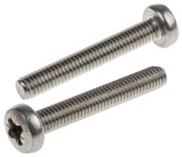 914-1539 RS PRO Pozi M6 Pan A2 304 Stainless Steel Machine Screws DIN 7985 x 40.0mm