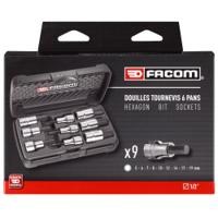 stmj9apb Facom 9-Piece Metric 1/2 in Bit Socket Set , 6 point