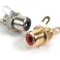 432-0500 Deltron Red Panel Mount RCA Socket, Silver, 5A