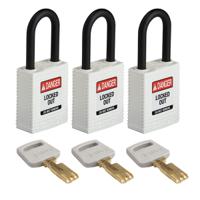 150267 Brady LOTO-101 Key Weatherproof Nylon, Plastic Padlock, Keyed Alike, 6.35mm Shackle, 38.00mm Body
