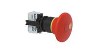 l22du01k BACO L22DU Series Emergency Stop Push Button, Momentary, Panel Mount, 22mm Cutout, 2NC, 240V ac, IP66
