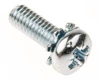 278-691 RS PRO M4 x 12mm Zinc Plated Steel Pan Head Sems Screw, External Tooth Washer