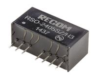 rso-2405szh3 Recom RSO DC-DC Converter, 5V dc/ 200mA Output, 9 → 36 V dc Input, 1W, Through Hole, +85°C Max Temp -40°C Min
