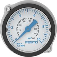 fma-40-10-14-en Festo G 1/4 Analogue Pressure Gauge 10bar Back Entry 40mm Outside Diameter