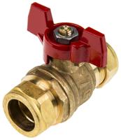 486-378 RS PRO Brass Full Bore, 2 Way, Ball Valve, Compression, BSPP 22mm, 22mm