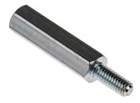 806-6604 RS PRO Standoff, M4 x M4 Thread, 25mm Body, Steel, Male/Female, 10mm Stud