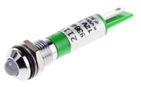 211-910 RS PRO Green Panel Mount Indicator, 12V, 8mm Mounting Hole Size, Solder Tab Termination, IP67