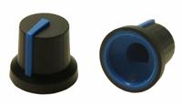 302-697 RS PRO 16.2mm Black Potentiometer Knob for 6mm Shaft D Shaped